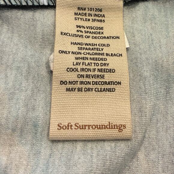 Soft Surroundings Top Sz Small Petite Del Bosque Tunic Starry Night Gold Beaded - Picture 5 of 7